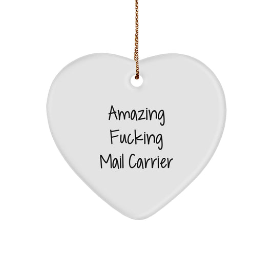Funny Mail Carrier Heart Ornament Gifts from Friends to Mail Carrier Men - Image 1