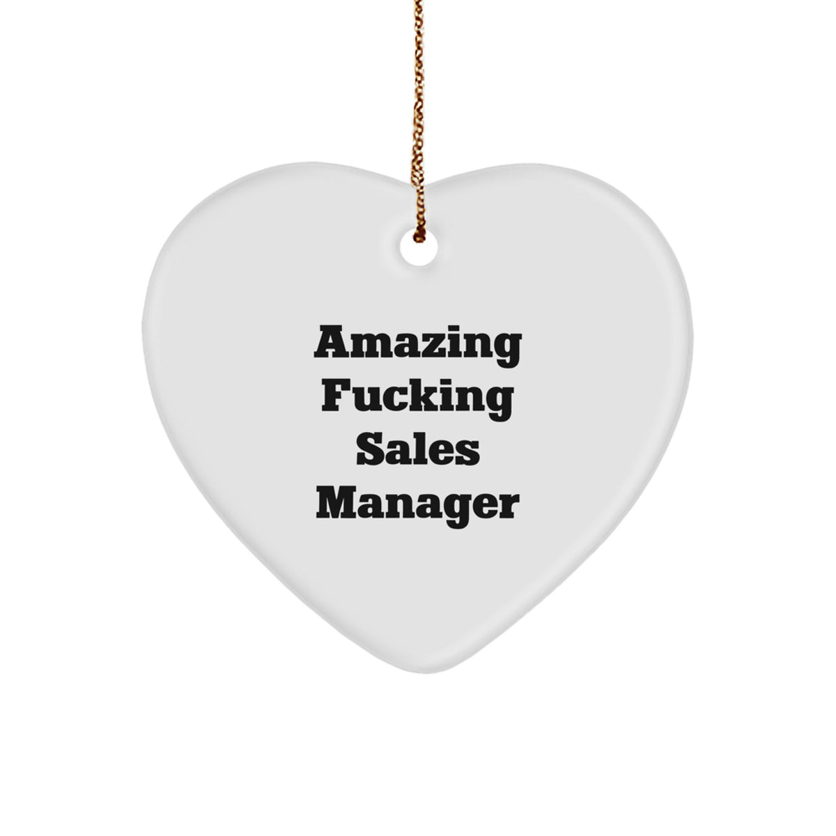 Sales Manager Keepsake Christmas Ornament for Him Gift – White Heart - Image 1