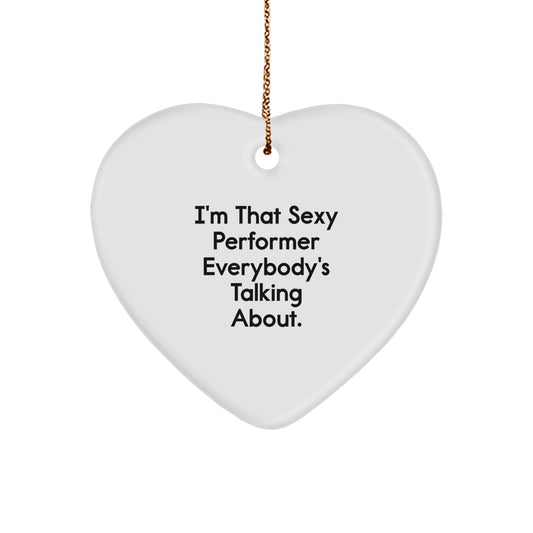 Performer Keepsake Christmas Ornament for Him Gift Shining Heart Sparkle - Image 1