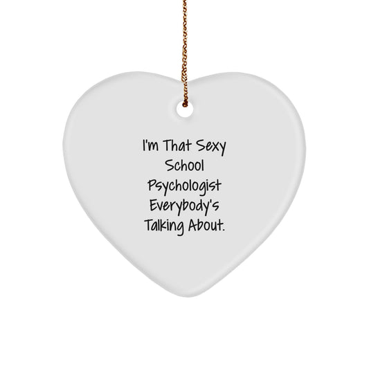 Joyful Gift School Psychologist Heart Christmas Ornament for Happy Kids - Image 1