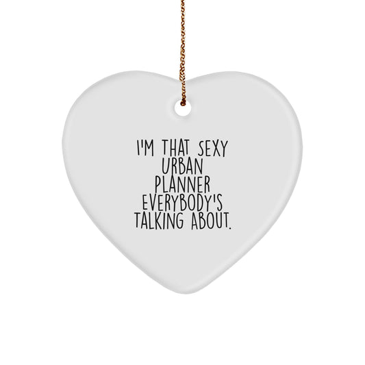 Christmas Gift for Her Urban Planner Heart Ornament Present - Image 1