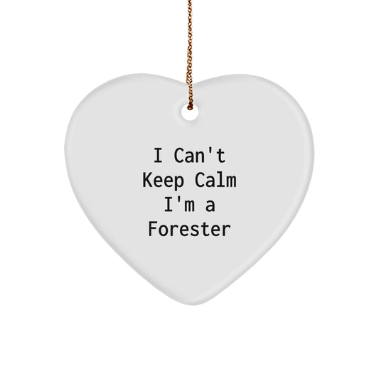 Funny Forester Gifts, I Can't Keep Calm, Forester Heart Ornament, Christmas Unique Gifts from Men to Friends - Image 1