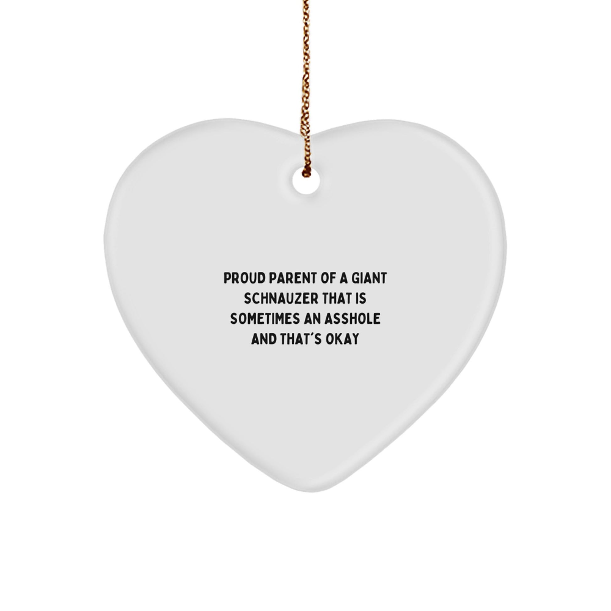Giant Schnauzer Dog Gifts, Proud Parent Quote, Heart Ornament, Christmas Unique Gifts from Family to Friends - Image 1