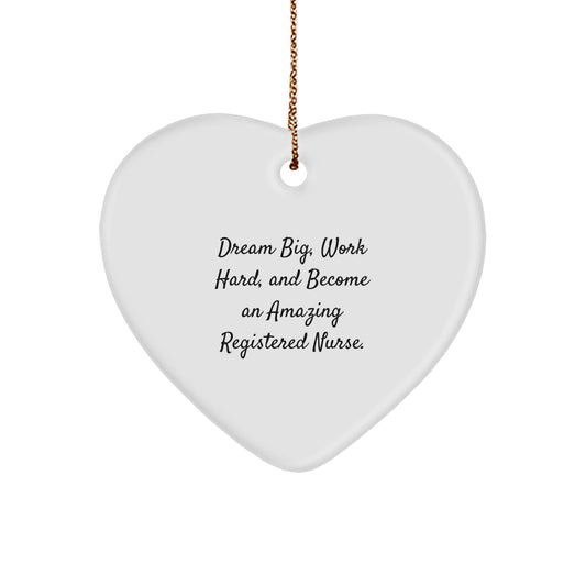 Registered Nurse Heart Ornament, Funny Inspirational Gifts from Family for Registered Nurses, Christmas Unique Ornaments for Men and Women - Image 1
