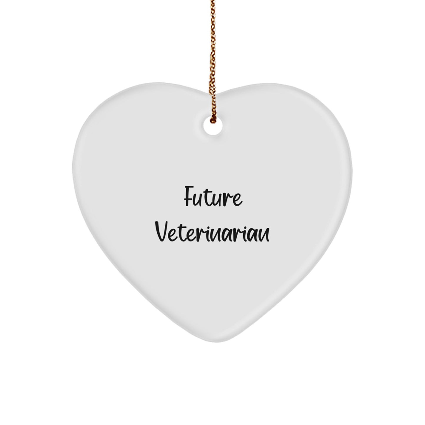 Funny Veterinarian Gifts from Family - 'Future Veterinarian' Heart Ornament, White, Christmas Unique Gifts for Veterinarians - Image 1