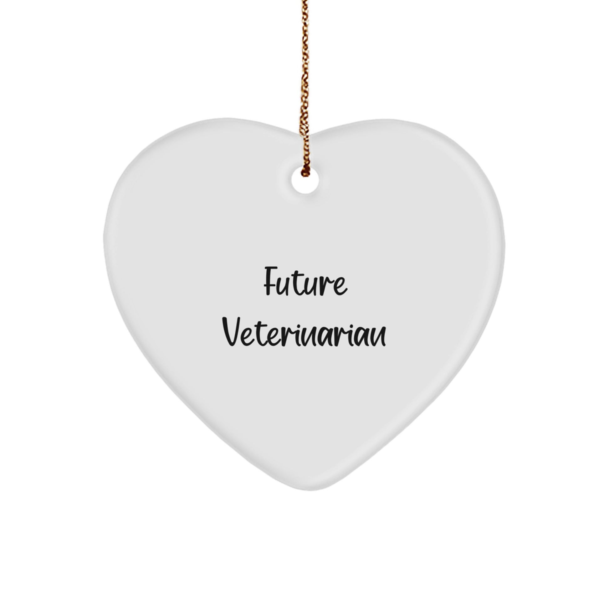 Funny Veterinarian Gifts from Family - 'Future Veterinarian' Heart Ornament, White, Christmas Unique Gifts for Veterinarians - Image 1