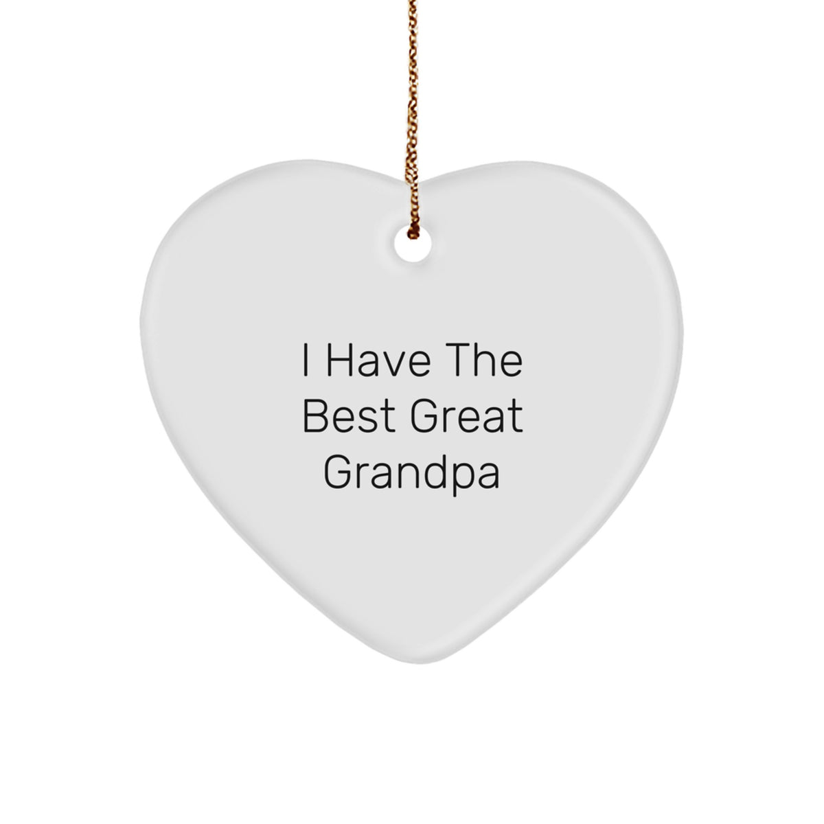 Funny Grandpa Gifts - 'I Have The Best Great Grandpa' Heart Ornament for Christmas - Image 1