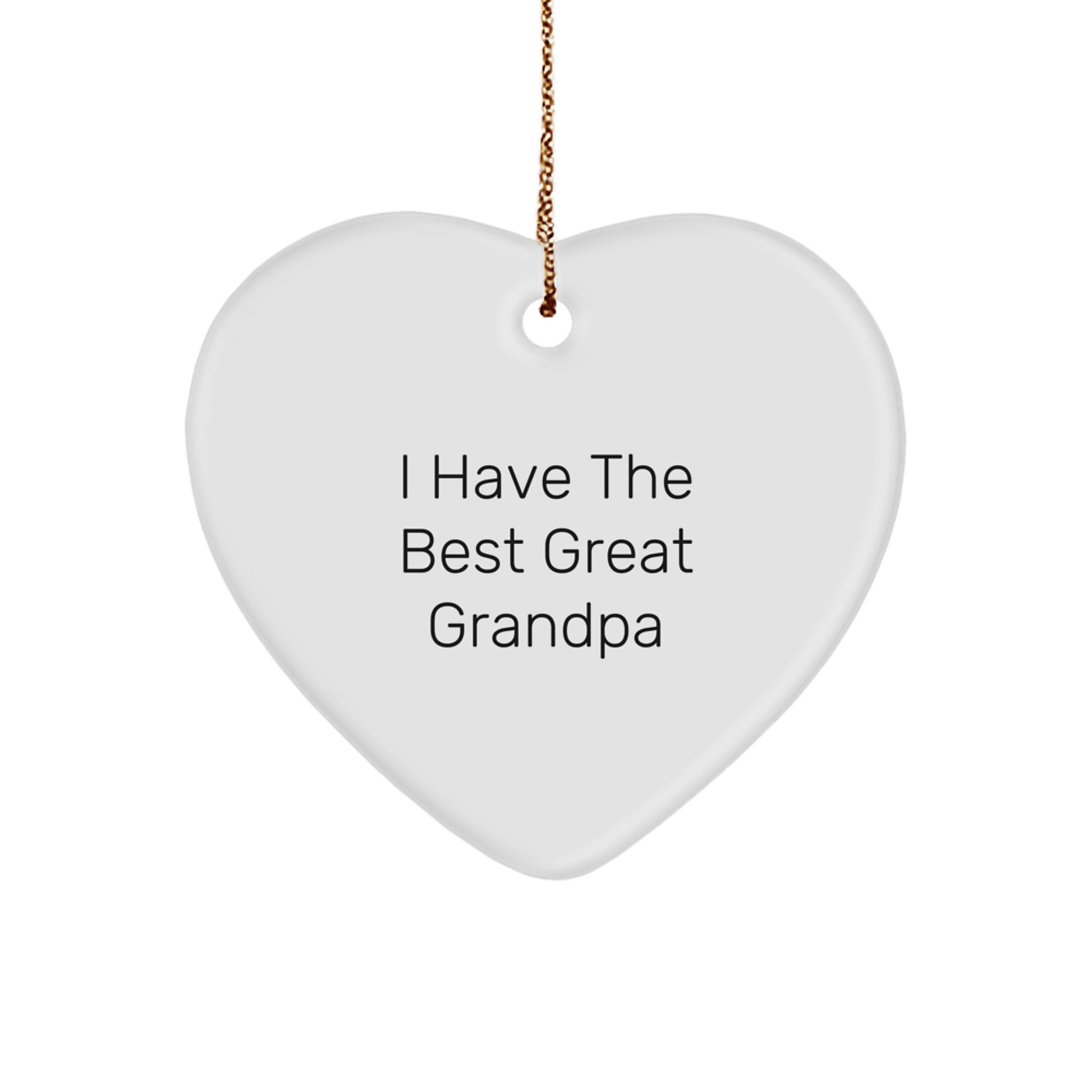 Funny Grandpa Gifts - 'I Have The Best Great Grandpa' Heart Ornament for Christmas - Image 1