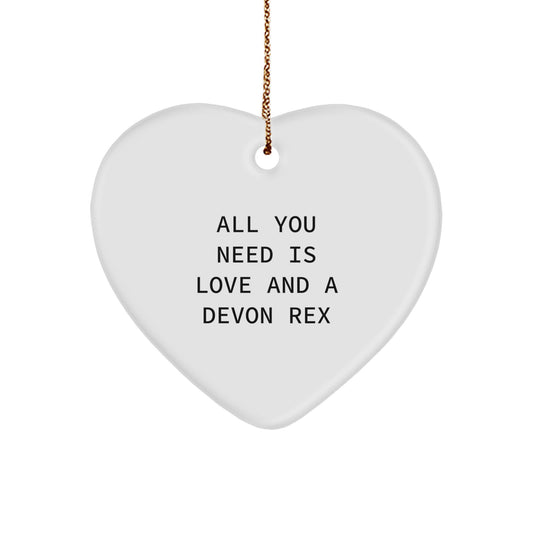 All You Need Is Love And A Devon Rex, Heart Ornament, Christmas Unique Gifts from Friends, Devon Rex Cat Lover - Image 1