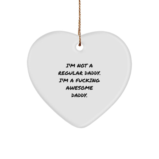 Funny Daddy Heart Ornament Gifts from Men to Daddy for Christmas, Unique Heart Shaped Daddy Present, Heart Ornament for Daddy, Christmas Unique Gifts for Dads - Image 1