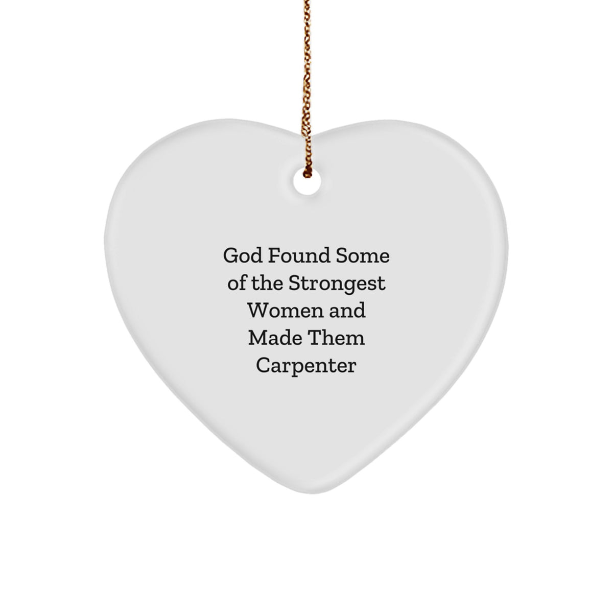 Christmas Gift for Her Carpenter Heart Ornament Holiday Present - Image 1