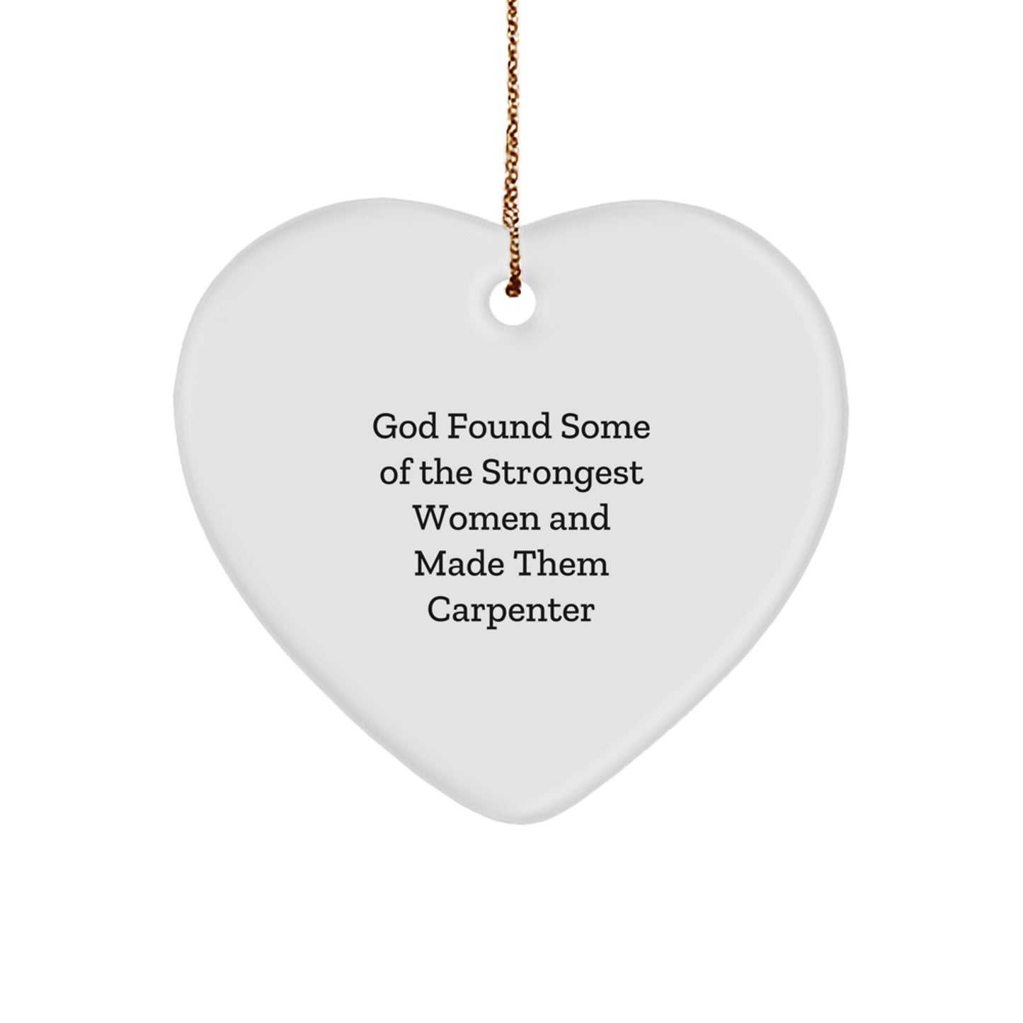Christmas Gift for Her Carpenter Heart Ornament Holiday Present - Image 1