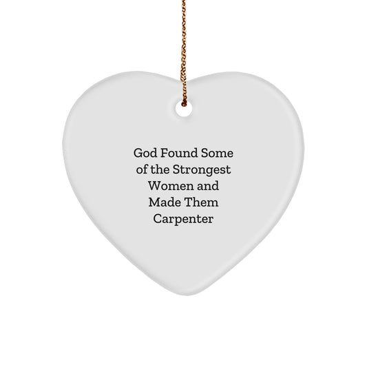 Christmas Gift for Her Carpenter Heart Ornament Holiday Present - Image 1