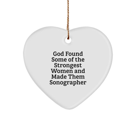 Funny Sonographer Gifts from Friends and Family - Heart Ornament for Christmas Unique Gifts - Image 1