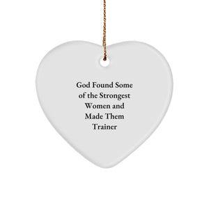 Funny Trainer Heart Ornament Gifts from Men to Women Coworkers Friends Family - Image 1