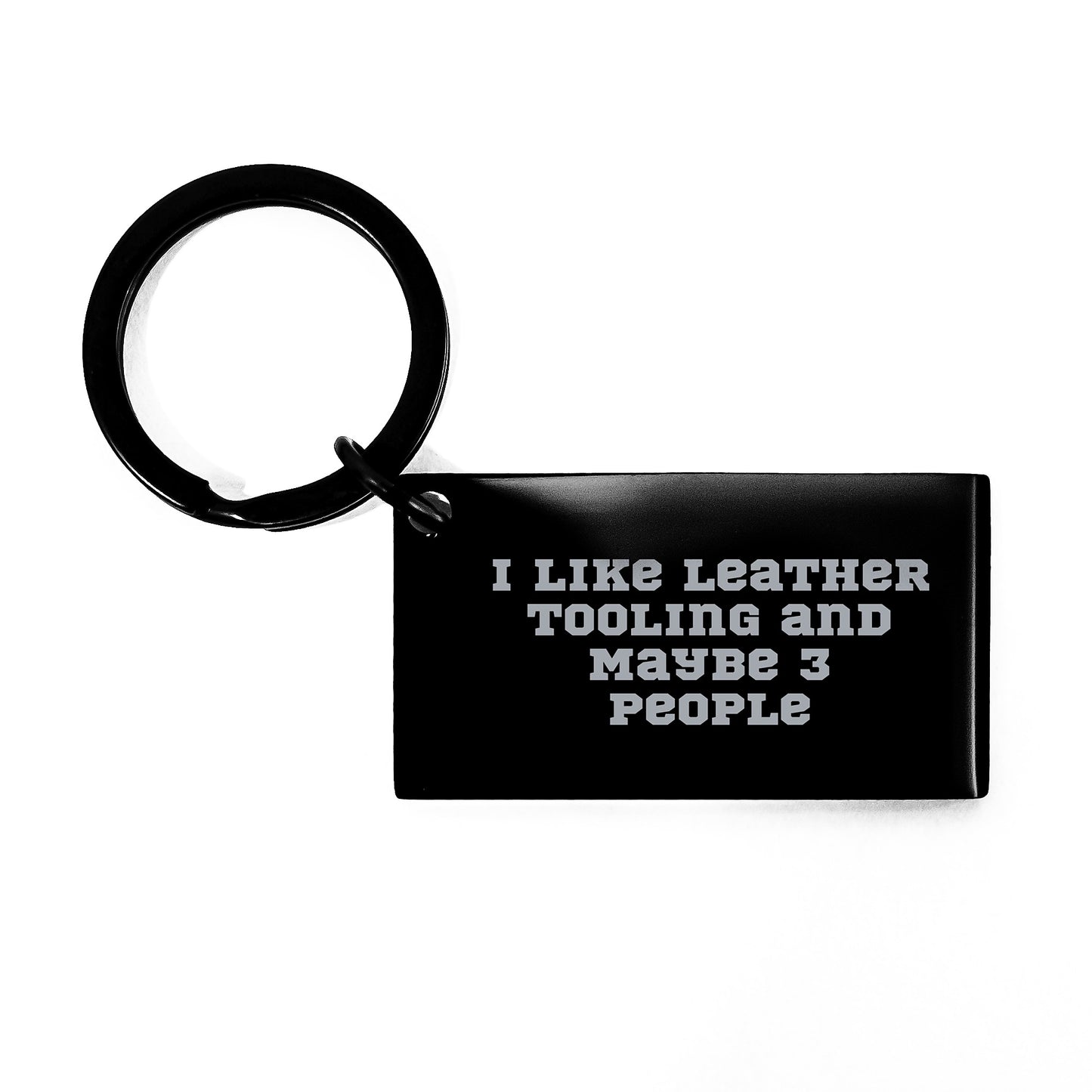 Leather Tooling Keychain Gifts for Men and Women, Funny Quote from Friends, Unique Christmas Unique Gifts, Stainless Steel Keychain - Image 1