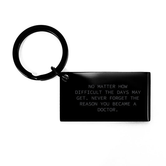Motivational Doctor Keychain Gifts from Friends to Colleagues on Birthday - No Matter How Difficult The Days May Get. Never Forget The Reason You Became A Doctor., Inspirational - Image 1
