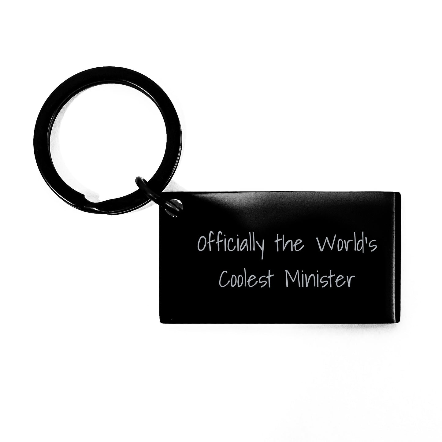 Funny Keychain Gifts from Minister Friends, Officially The World's Coolest Minister Keychain, Unique Valentine's Minister Keychain Gifts - Image 1