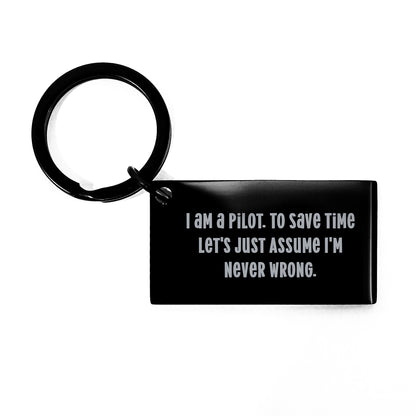 Funny Pilot Gifts for Men Friends Family Keychain Keychain from Friends - Image 1