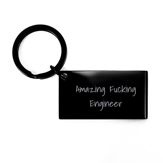 Funny Engineer Keychain Gifts from Men to Engineer Friends on Valentine's - Stainless Steel Keychain with Engraved Quote - Image 1