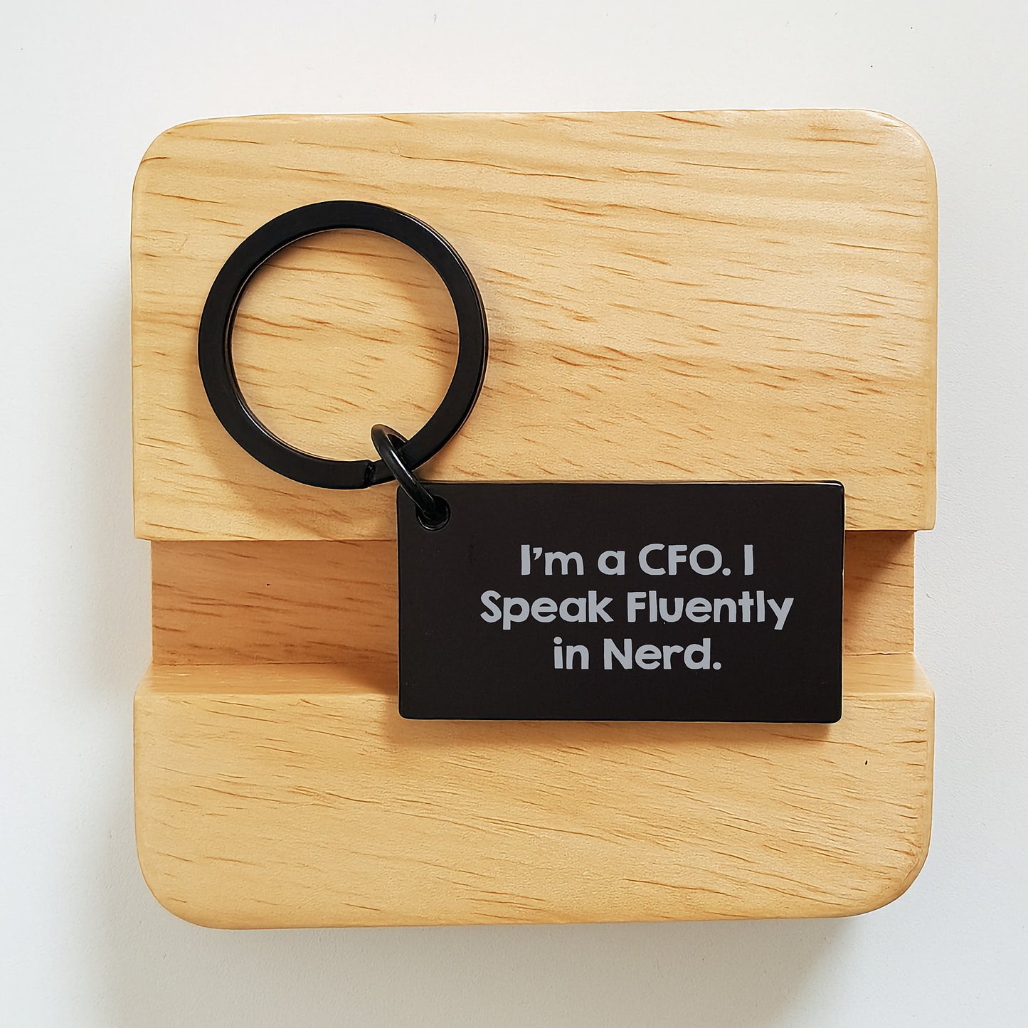 CFO Humor Keychain, Funny Gift for CFO Friends, 'I'm A Cfo. I Speak Fluently In genius.' Engraved Keychain, Christmas Unique Gifts from Men - Image 2