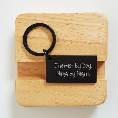 Funny Chemist Keychain Gifts from Family to Graduating Chemist Men, Keychain for Chemist, Ninja by Night, Funny Graduation Unique Gifts - Image 2