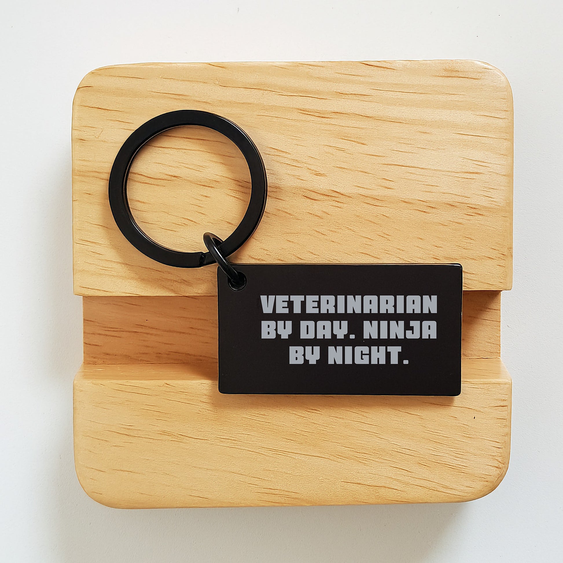 Gifts from Friends for Veterinarians, 'Veterinarian By Day. Ninja By Night.' Keychain, Valentine's Unique Gifts, Stainless Steel Keychain for Men - Image 2