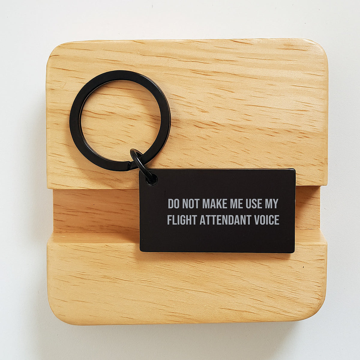 Flight Attendant Keychain Gifts from Friends Funny Quote 'Do Not Make Me Use My Flight Attendant Voice' for Flight Attendant Graduation Unique Gifts - Image 2