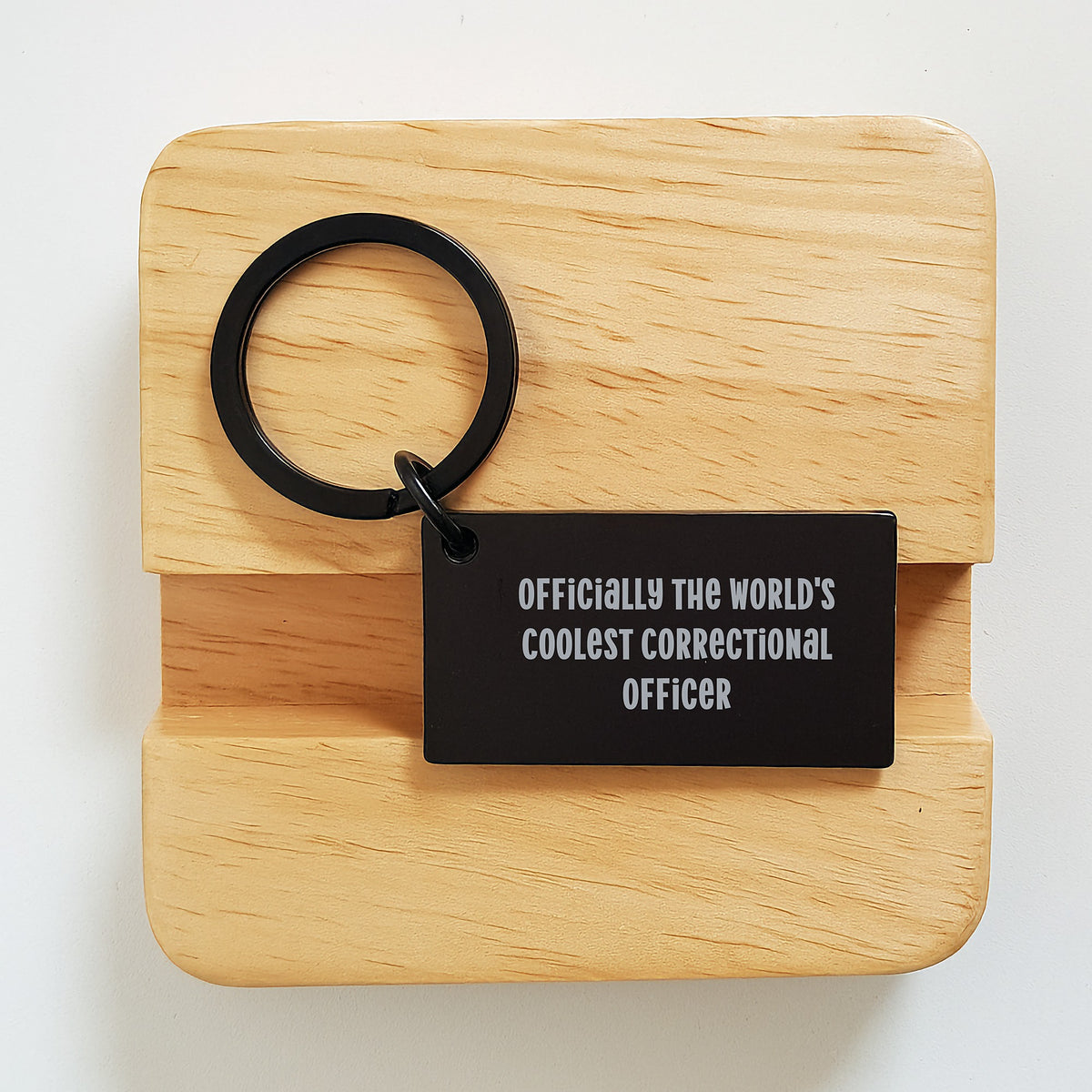 Funny Correctional Officer Gifts from Men, Unique Keychain for Dad on Father's Day with Officially The World's Coolest Correctional Officer Quote - Image 2