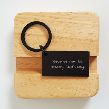 Actuary Keychain Keepsake Birthday Gift for Him Engraved Stainless - Image 2