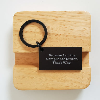 Compliance Officer Keepsake Keychain Birthday Gift for Him Bold - Image 2