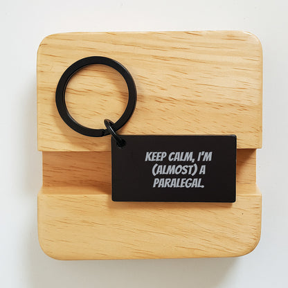 Paralegal Gift for Him - Keep Calm Keepsake Keychain - Image 2