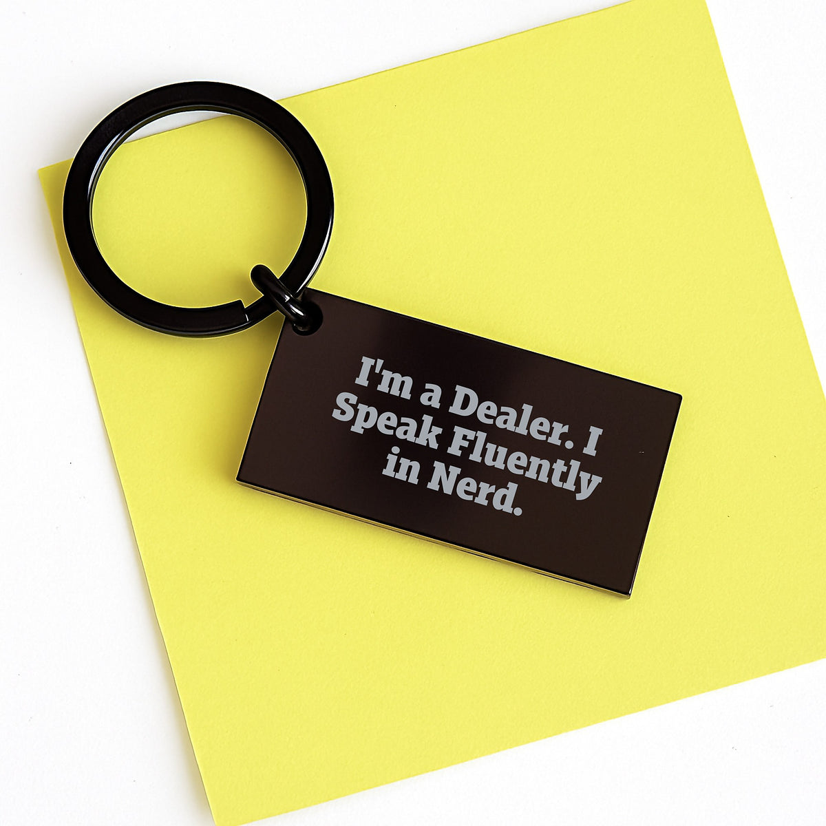 Funny Dealer Gifts for Men - Keychain with Engraved Quote 'I'm A Dealer. I Speak Fluently In genius.' - Graduation Unique Gifts from Family and Friends - Image 3
