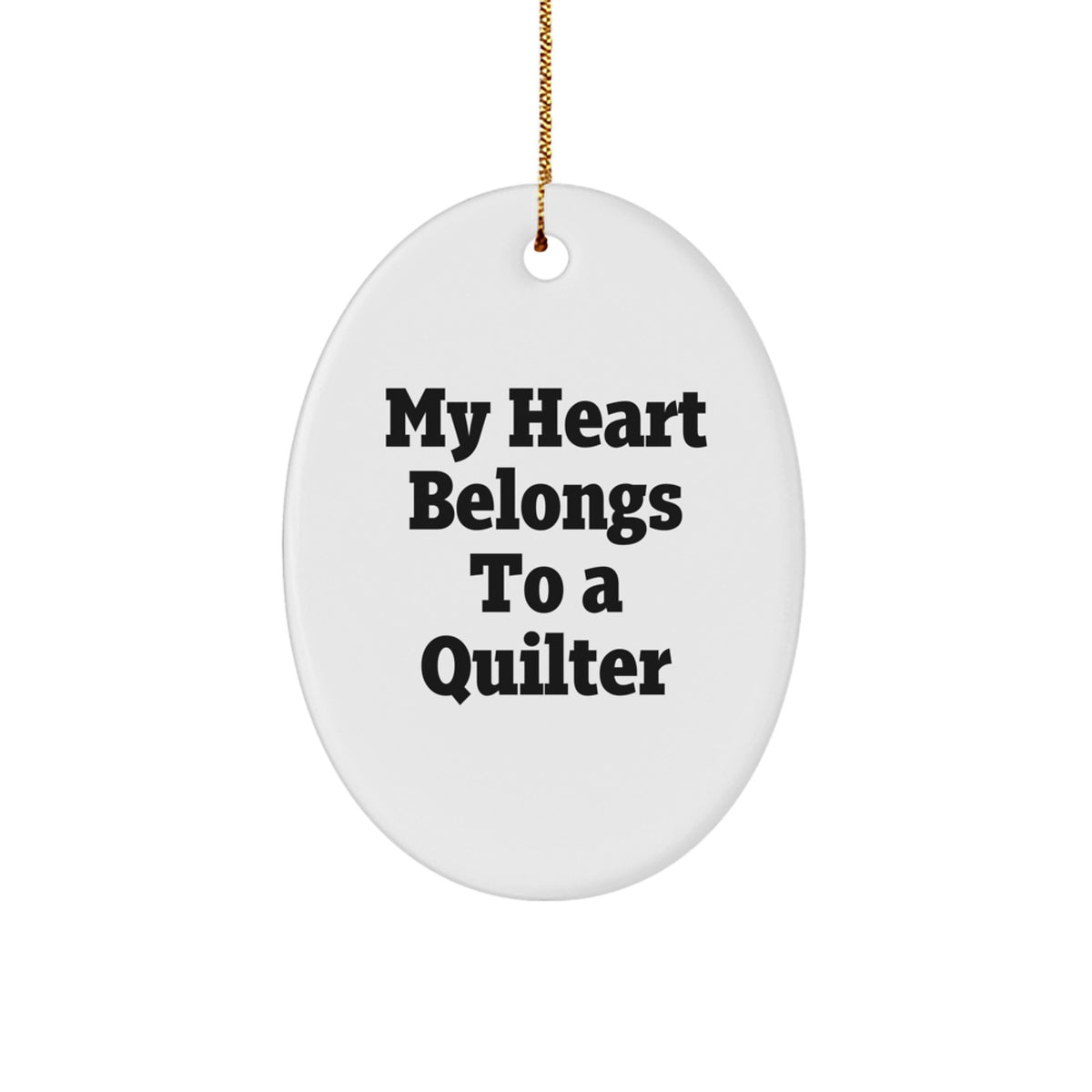 Quilter Keepsake Christmas Ornament for Him Gift - My Heart Belongs - Image 1