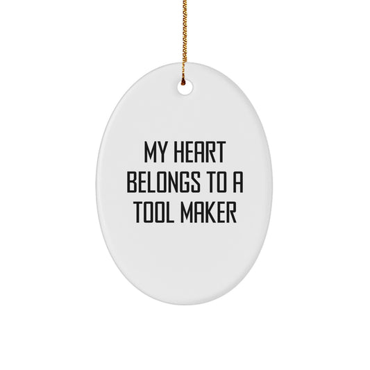 Funny Tool Maker Oval Ornament Gifts from Men to Friends for Christmas Unique Decoration - Image 1