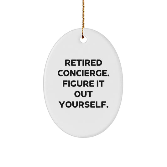 Concierge Gifts from Friends - Figure It Out Yourself Oval Ornament, Christmas Unique Presents for Men, Women, or Coworkers - Image 1