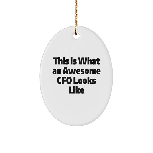 Gifts from Friends for Awesome CFO - This Is What An Awesome Cfo Looks Like Oval Ornament, A Funny CFO Present for Men and Women, Christmas Unique Gifts - Image 1