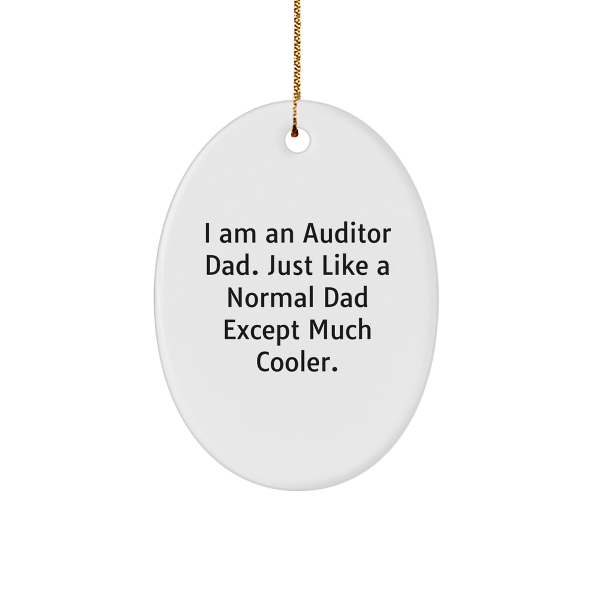 Auditor Dad Oval Ornament, Funny Gifts from Men for Auditor Friends and Coworkers, Christmas Unique Decorations - Image 1