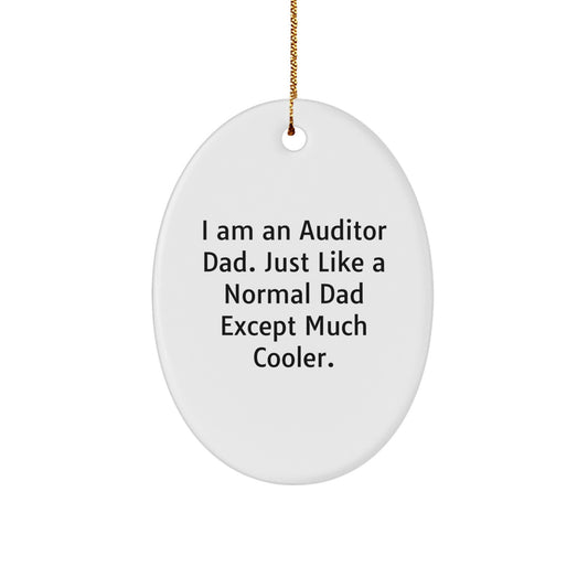 Auditor Dad Oval Ornament, Funny Gifts from Men for Auditor Friends and Coworkers, Christmas Unique Decorations - Image 1