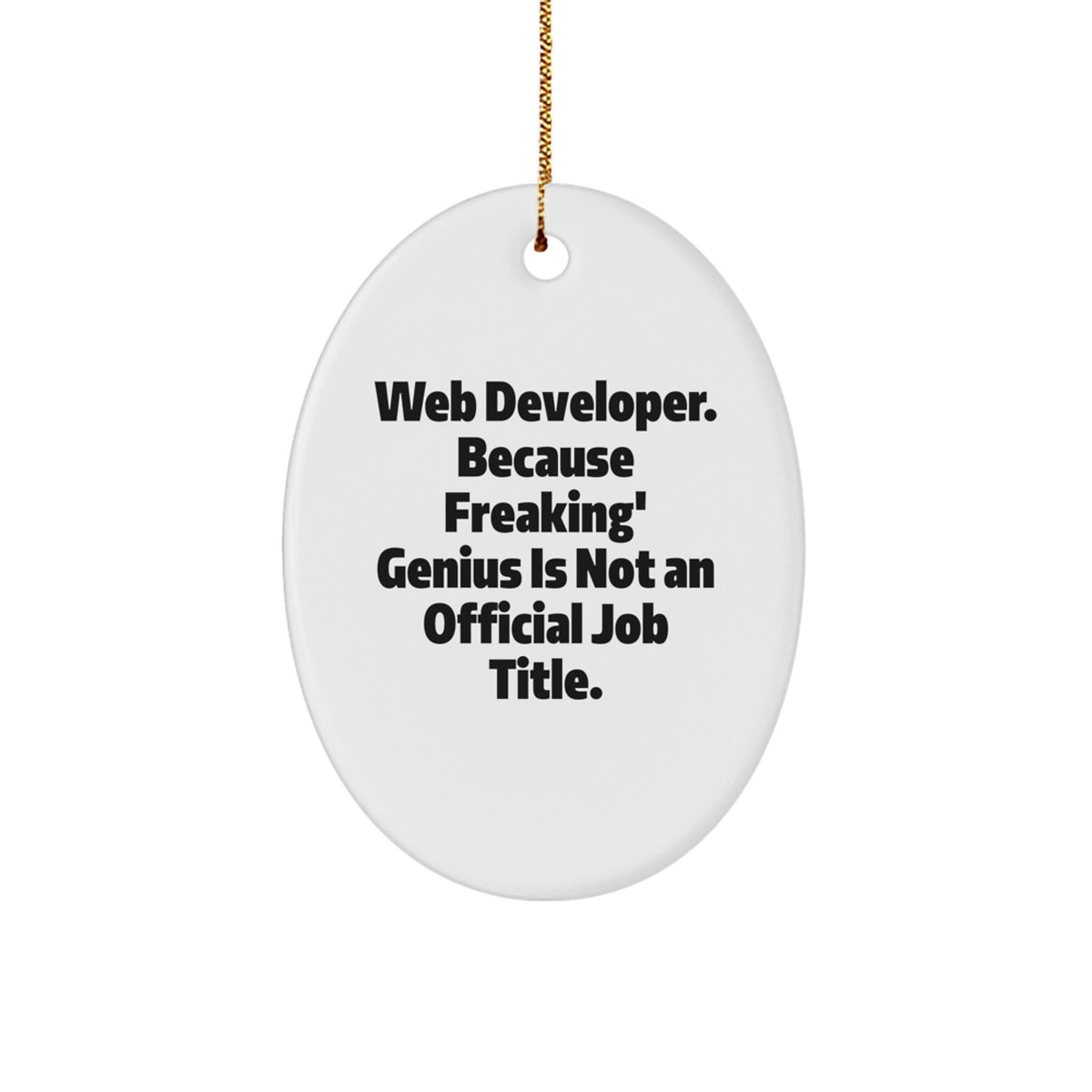 Unique Web Developer Gifts from Friends - Oval Ornament with Funny Quote - Image 1