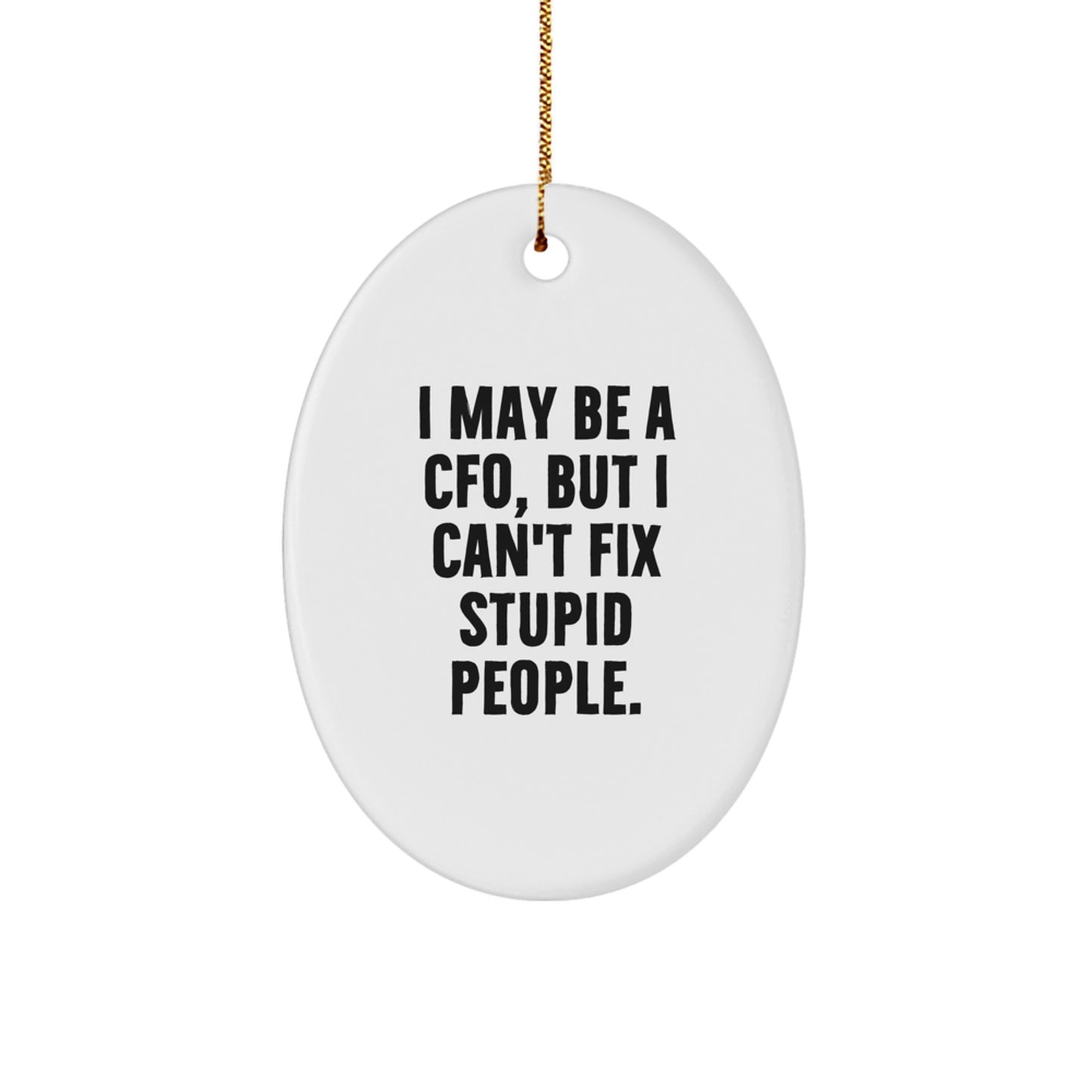 CFO Humor Gifts, I May Be A Cfo, But I Can't Fix Stupid People., Oval Ornament Gifts for CFOs, Funny Christmas Unique Gifts from Friends to Coworkers - Image 1