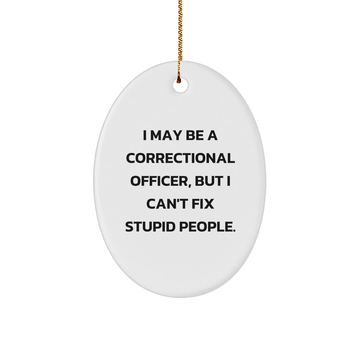 Funny Correctional Officer Gifts from Friends and Family - 'I May Be A Correctional Officer, But...' Oval Ornament for Men and Women - Image 1