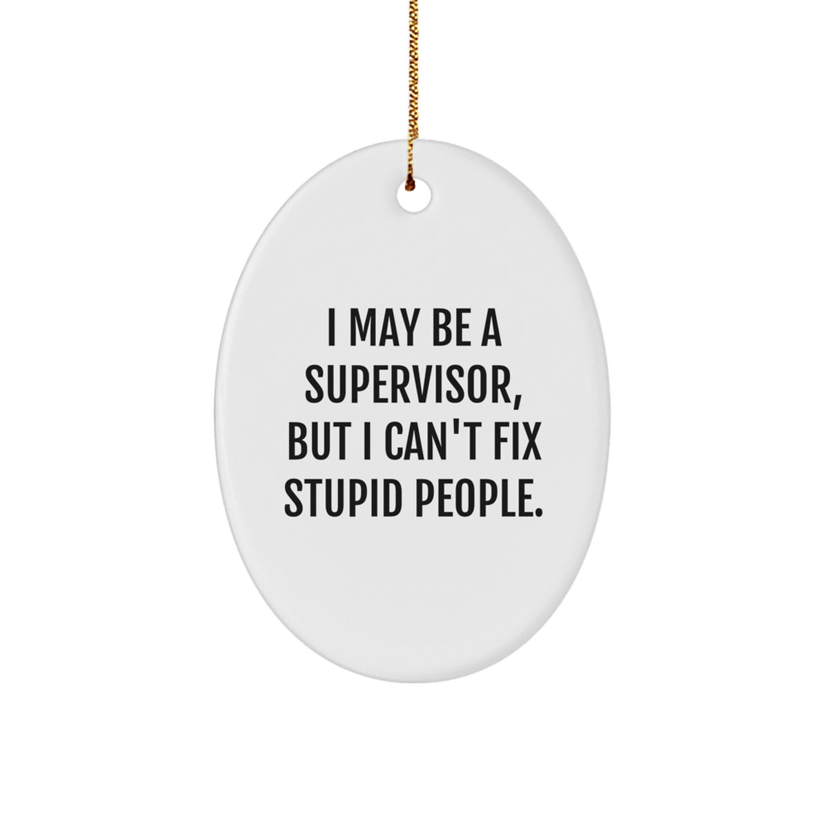 Funny Supervisor Gifts from Friends - I May Be A Supervisor, But I Can't Fix Stupid People. Oval Ornament for Supervisor - Image 1