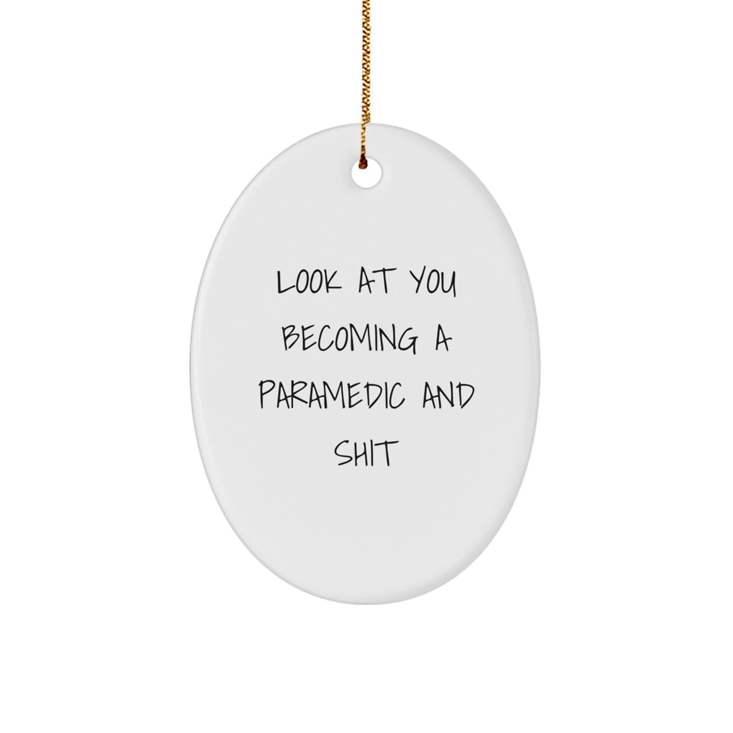 Rescue Worker Gifts from Friends, Funny Oval Ornament Quote Christmas Unique Presents for Men - Image 1