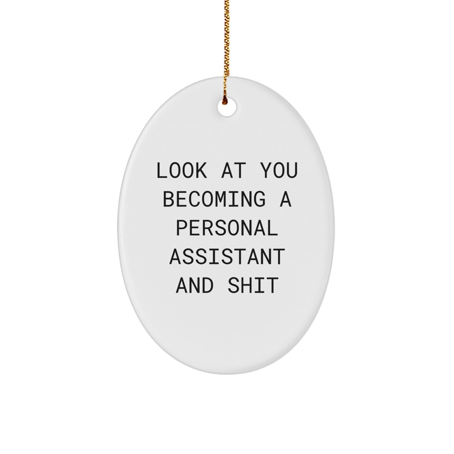 Funny Personal Assistant Oval Ornament Gifts from Friends for Christmas Unique Presents - Image 1
