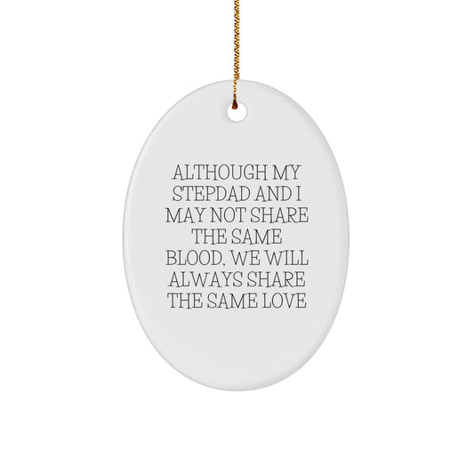 Stepdad Gifts from Family - Oval Ornament with Funny Quote - Christmas Unique Presents for Men, Women, Family, and Friends - Image 1
