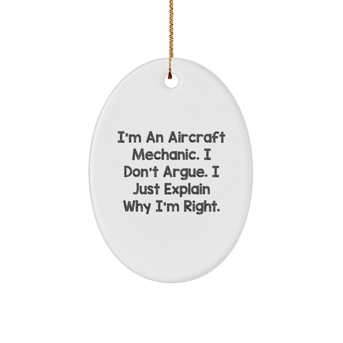 Gifts from Friends for Aircraft Mechanic Men Oval Ornament Funny Quote Christmas Unique Gifts - Image 1