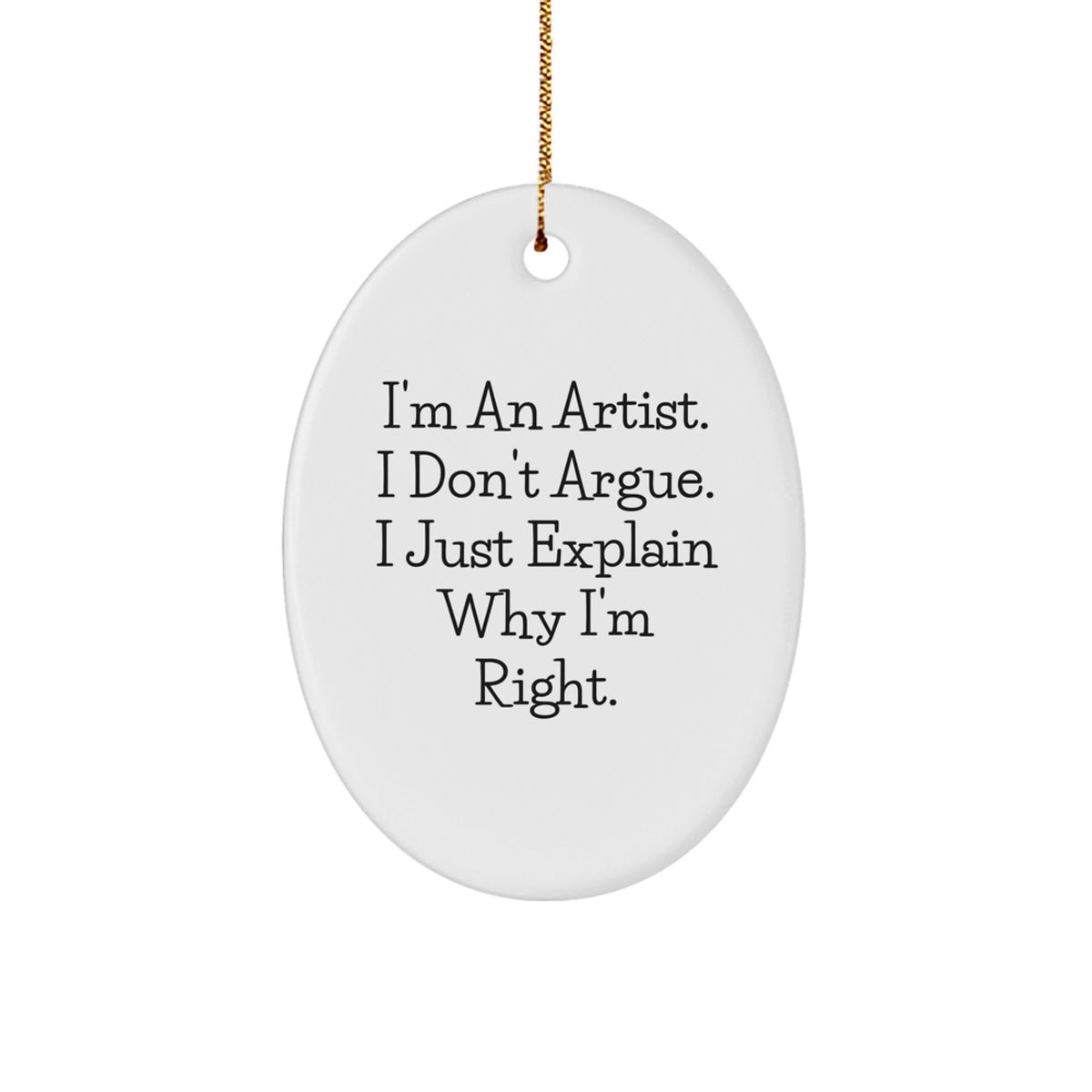 Funny Artist Oval Ornament Gifts from Friends for Artist at Christmas Time - Image 1