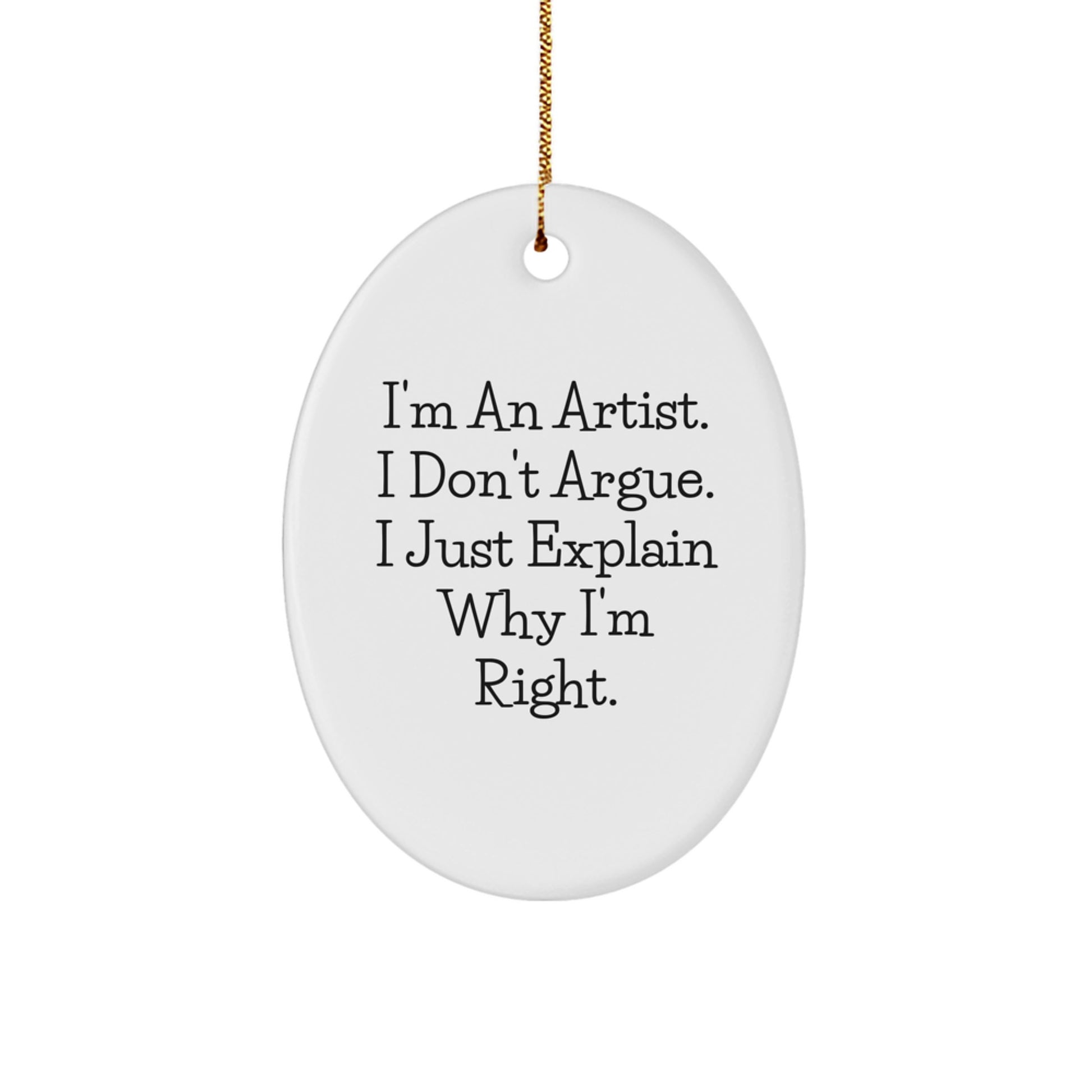 Funny Artist Oval Ornament Gifts from Friends for Artist at Christmas Time - Image 1