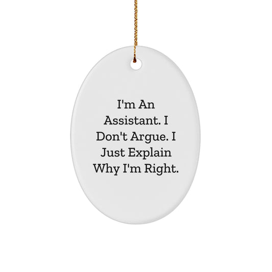 Funny Assistant Oval Ornament Gifts from Friends for Christmas Unique - Image 1